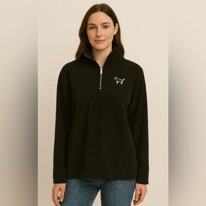 Victoria's Secret PINK Black Fleece Quarter Zip